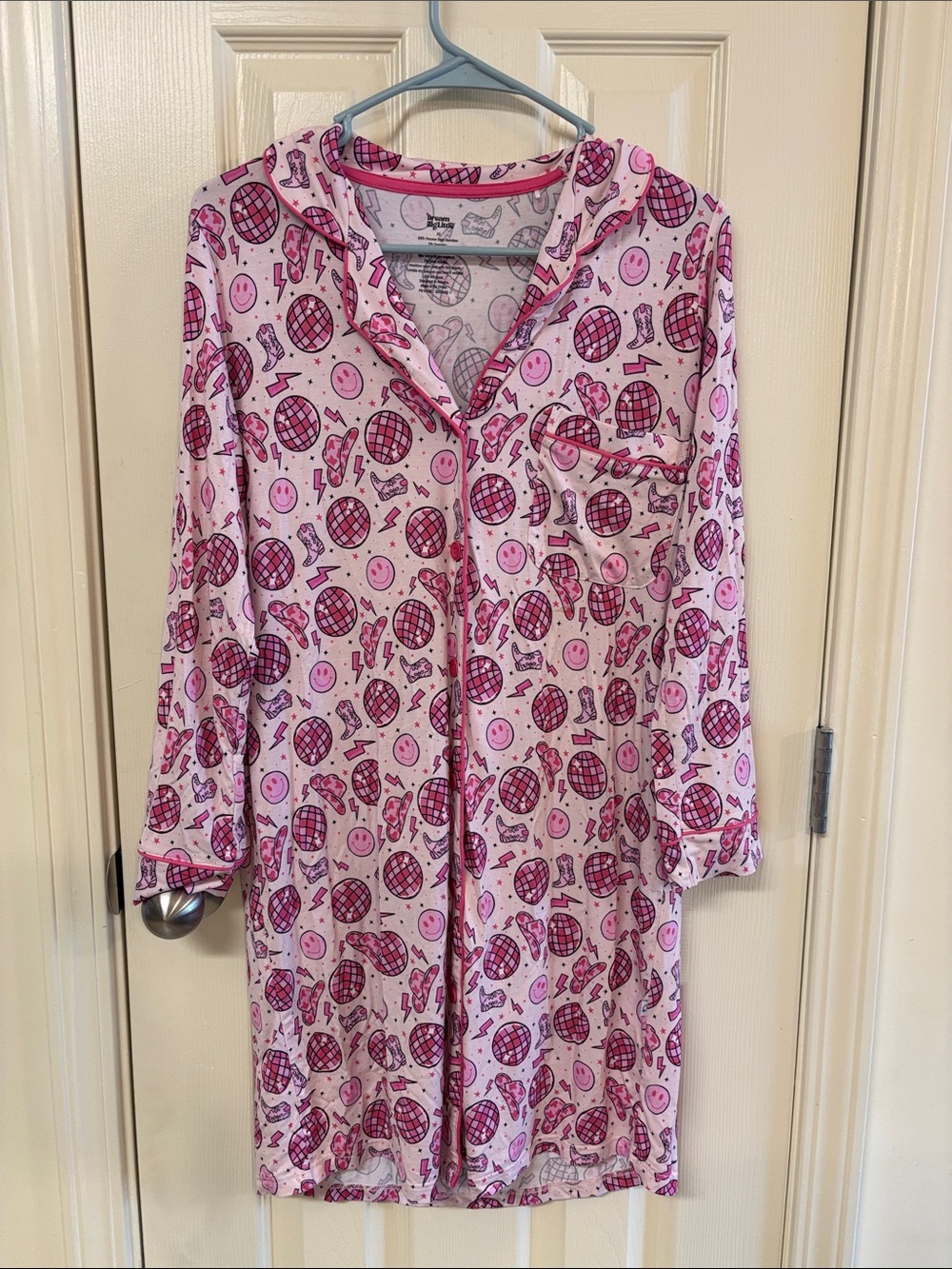 Little Sleepies Pink Printed Button-Front Nightshirt